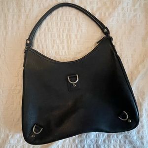 VINTAGE GUCCI authentic Abbey D Ring black leather bag